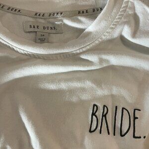 Rae Dunn BRIDE lightweight sweatshirt, White, size small
